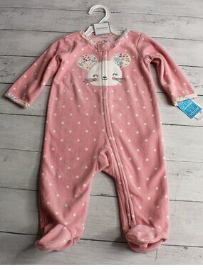 Carter's Baby Girl's Fleece Footie Blanket Sleeper Size 6 Months Mouse